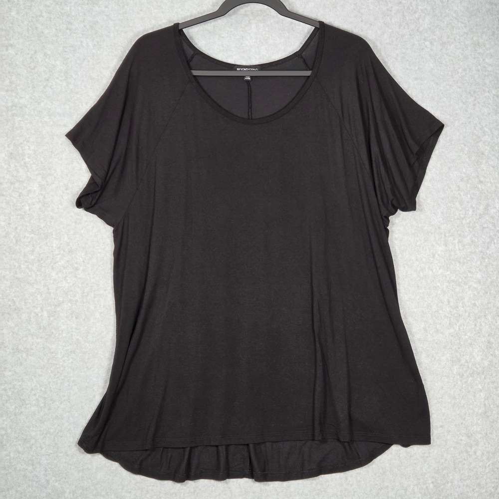 Beyond Yoga Womens 2X Short Sleeve On The Down Low T Shirt Black Micro modal